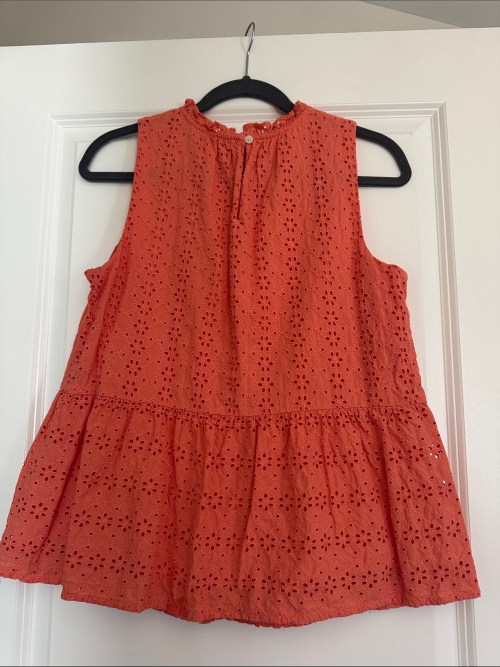 LOFT Coral Eyelet Sleeveless Peplum Tank - Picture 3 of 3